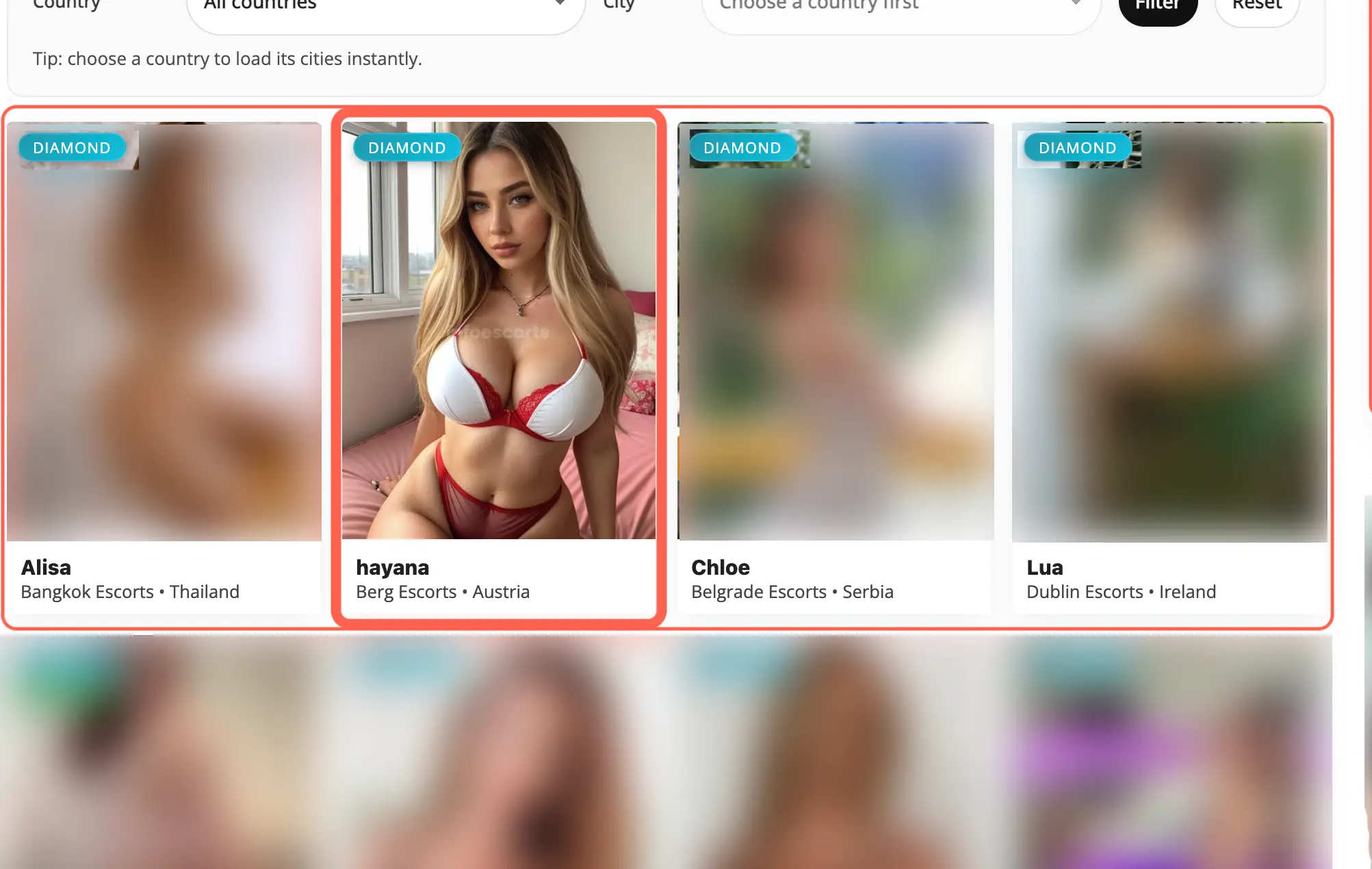 Diamond Escort placement example