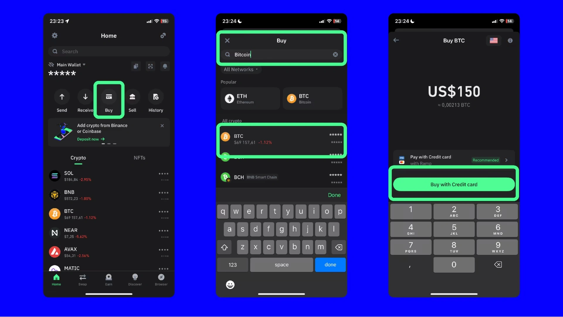 Buying crypto in Trust Wallet